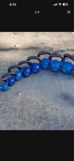 Yes4all pvc blue Kettle bells 8 pieces in total
