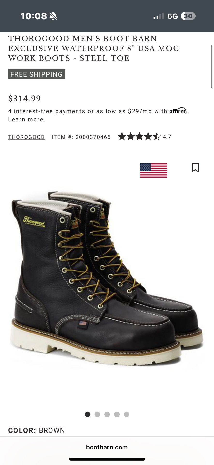 Thorogood Men’s Work Boots