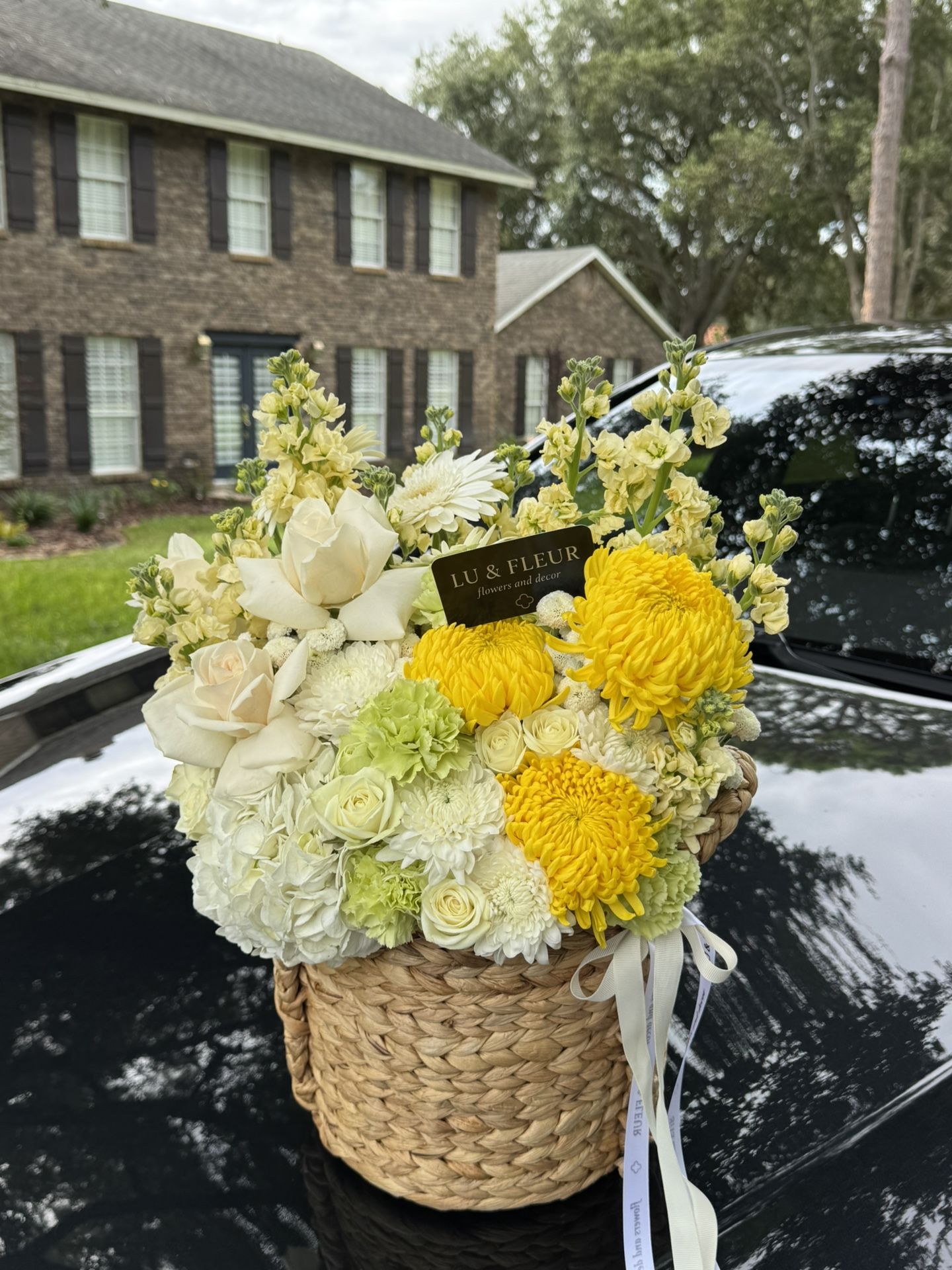 Fresh Flower Basket Arrangement