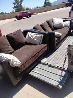 Leather couch set