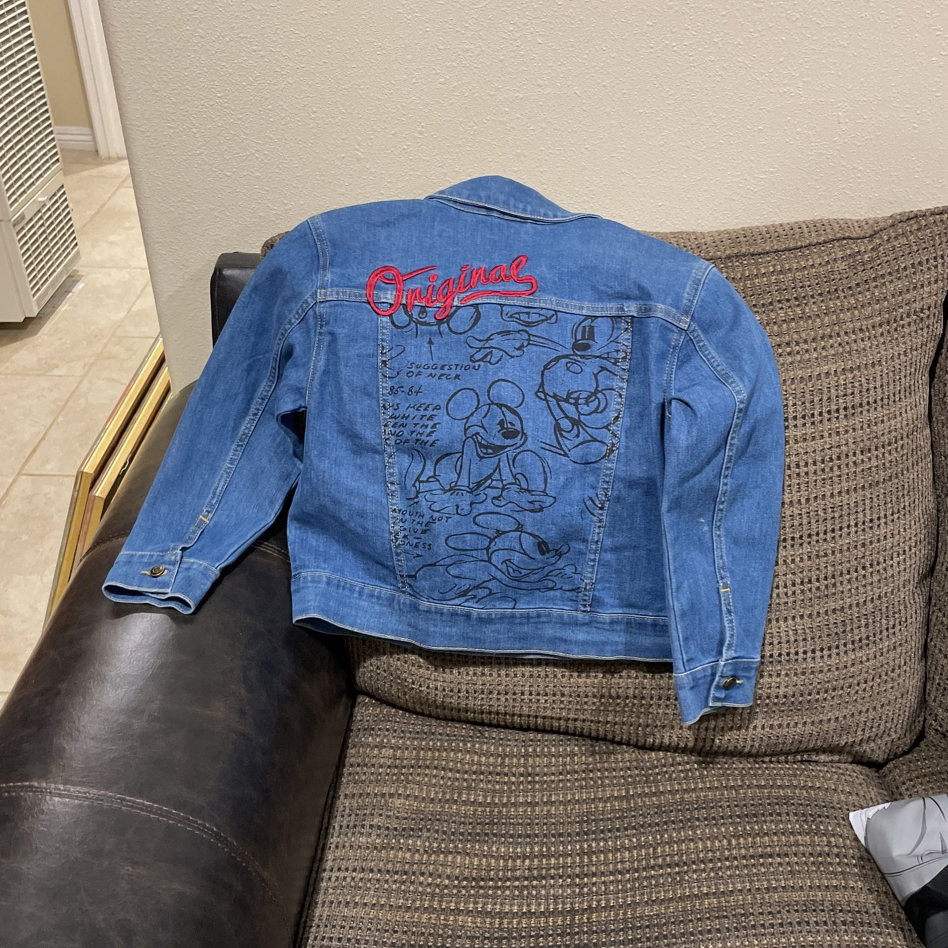 Kids, Disney Mickey Mouse Denim Jacket. Size 7/8.