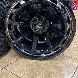 8x170 22x12 Black And Milled Wheels All 4 May Specials While Supplies Last