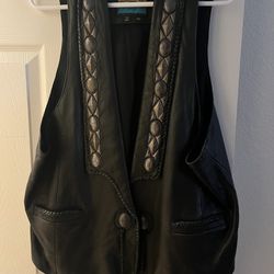 Pioneer Black Leather Vest