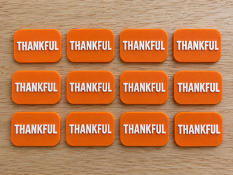 Thankful Message Tokens, Set of 12, Thanksgiving Table Favors, Custom Colors