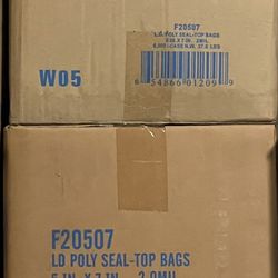 Clear L.D. Poly seal top bags 5” x 7” 2 MIL 6,000/case (1,000/ 6 inners) - $200 for ALL