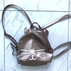 Rose Gold Cat Mini Backpack