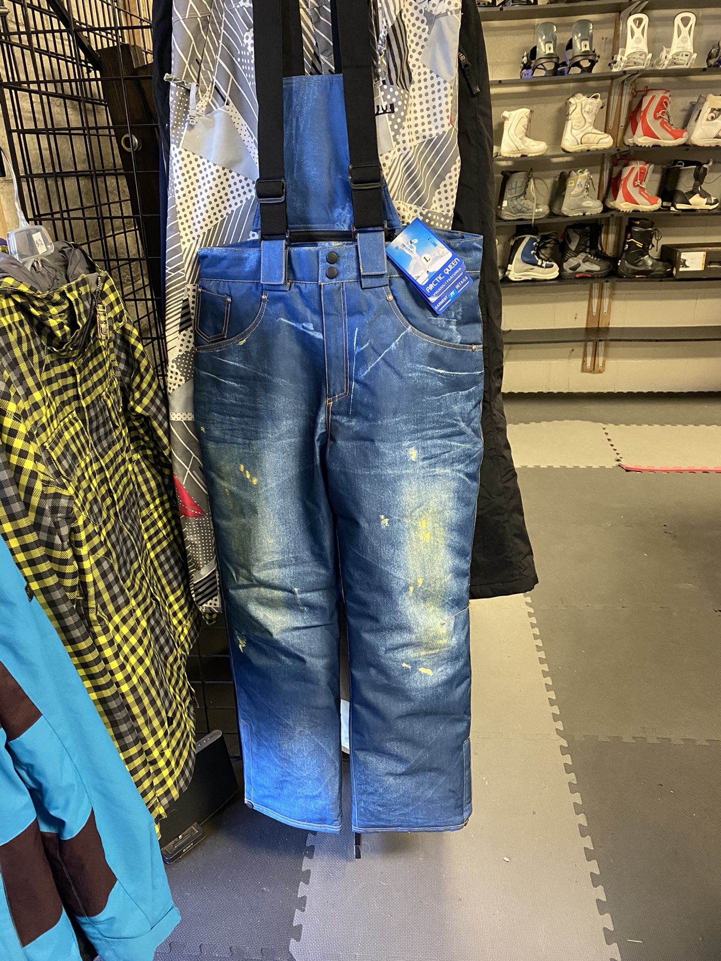 Denim Arctic Queen Ski Pants New Denim Style Snowboard Bib