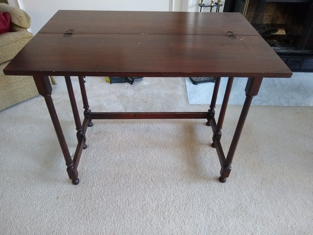 Small foldable wooden vintage writing table / desk