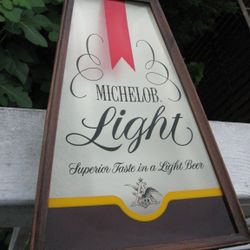 Vintage Michelob Light Beer Bar Light Sign 15" Tall

