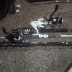 Four Brand New Fishing Poles With Rods And Reels And String