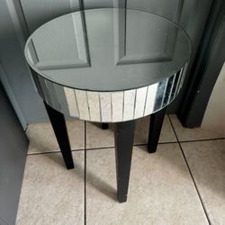 Mirrored Round Side Table Chocolate Good Condition and Price