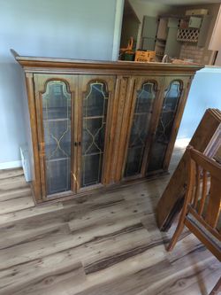 China Cabinet Hutch Solid Oak