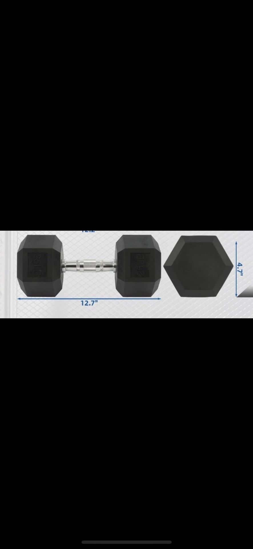 Coated hex dumbbell weight set. 25lbs Each (Pair)