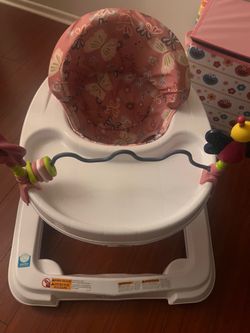 Baby walker pink and white
