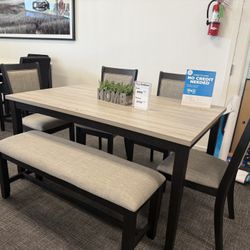 ✨ 6 Pc Dining Table Set w/ Bench – Just $599!