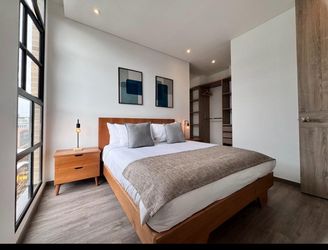 Mid-Century Modern Wood Bed Frame