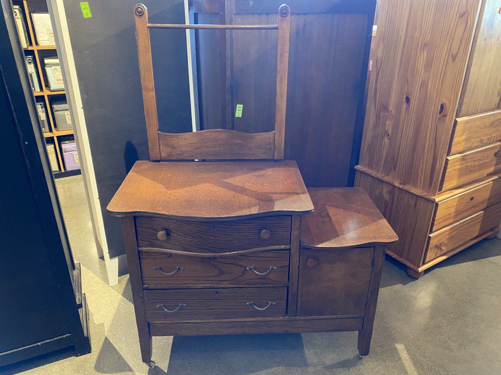 Vintage Vanity Dresser w/ Original Locking Hardware (No Mirror, No Key)