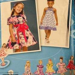 Simplicity 2989 Project Runway Girls Dresses   Sizes 4-8 Pre Owned