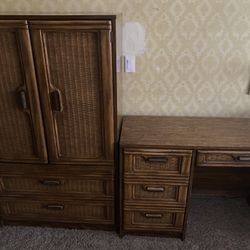 Armoire And Office Desk With Chair