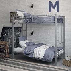 your zone twin over twin metal bunk bed