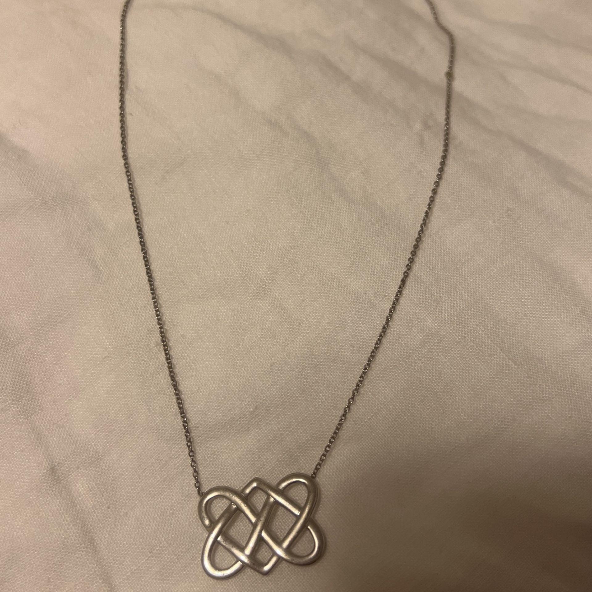 Vintage Celtic Knot Heart Pendant Necklace 