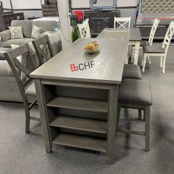Gray 5 piece counter height dining table set