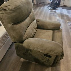 Green Suede Recliner 