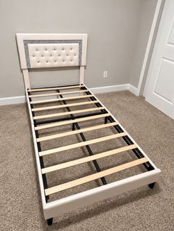 Like-New White Twin Bed Frame