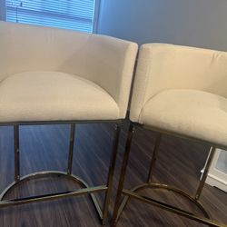 Bar Stools, Gold Legs 