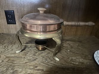 Brass colored chafing dish
