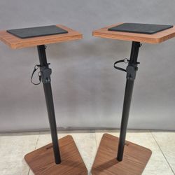 On-Stage Wood Studio Monitor Stands (Rosewood, Pair)
