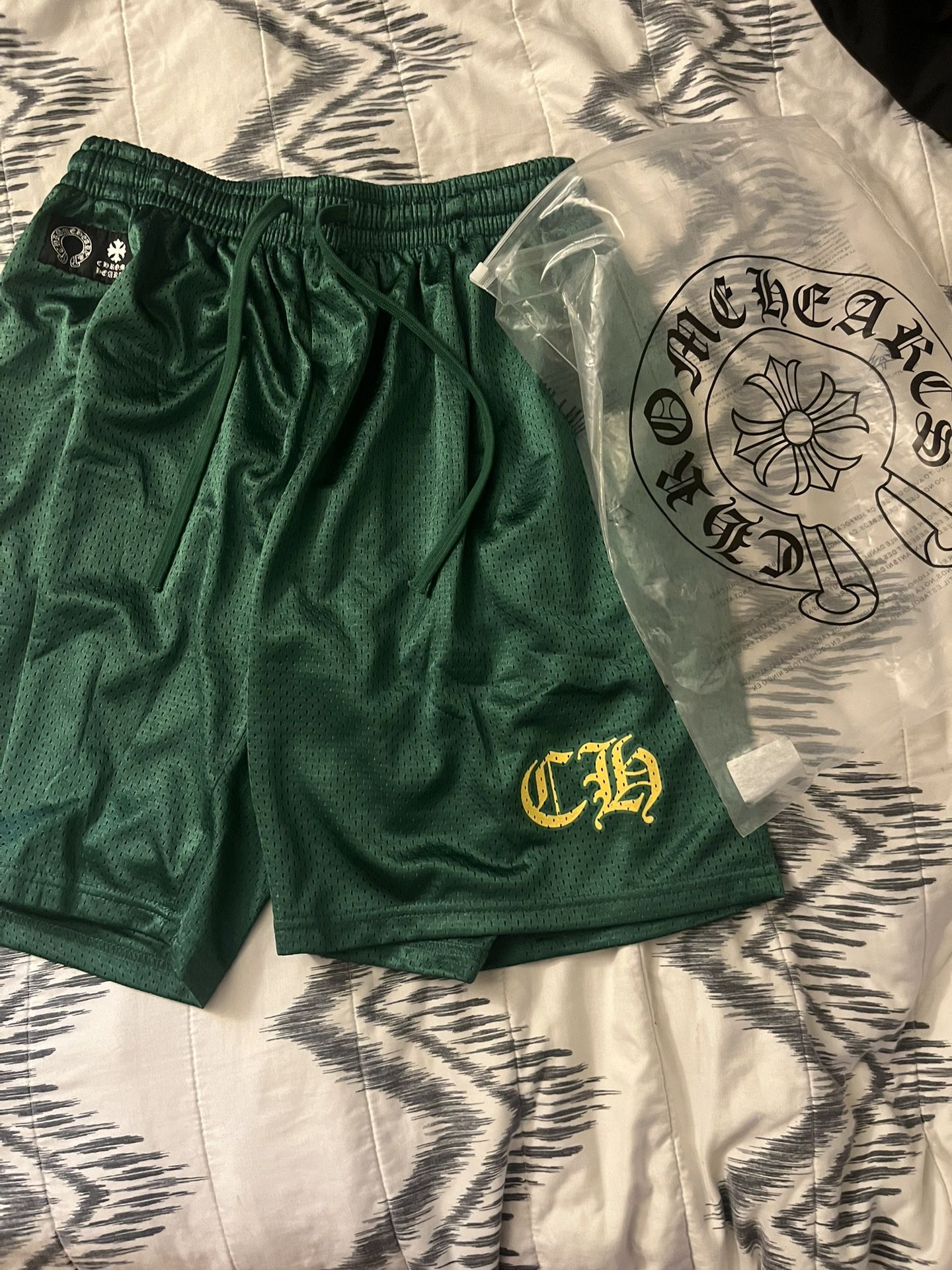 Chrome Hearts Green Mesh Shorts Size M