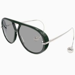 Bottega Veneta Black & Silver Drop Aviators Sunglasses
