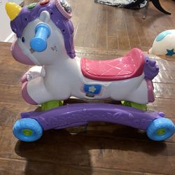 VTech Prance & Rock Learning Unicorn Ride-On Activity Toy Multicolor
