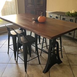 Live Edge Industrial Dining Table 