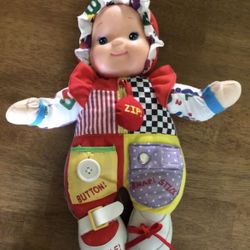 Vintage Zip-ity Do Baby Doll by Goldberger Doll Zip Tie Zipper Buckle Teaching Doll