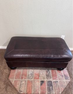 Beautiful Ottoman Brown Rich Leather