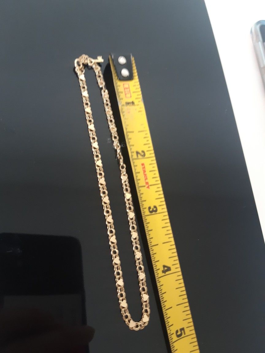 14k Real Gokd Hearts Anklet, WEIGHT 3gr, Price Firm