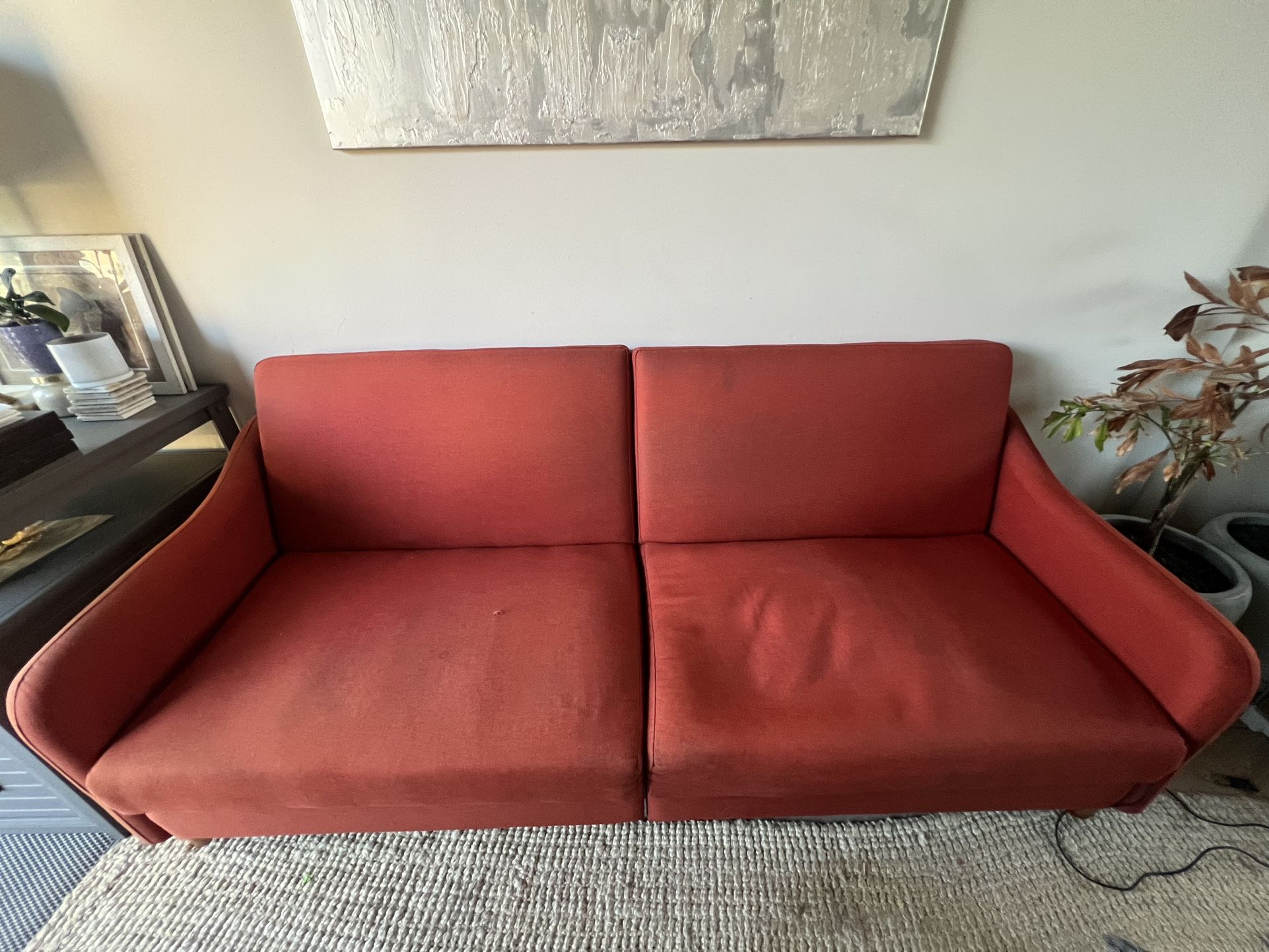 Burnt Orange Futon Counch