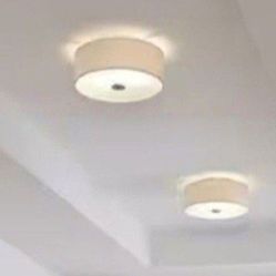 Progress Lighting 2-Light Flushmount Cieling Light With 13" X 5.5" Fabric Shade