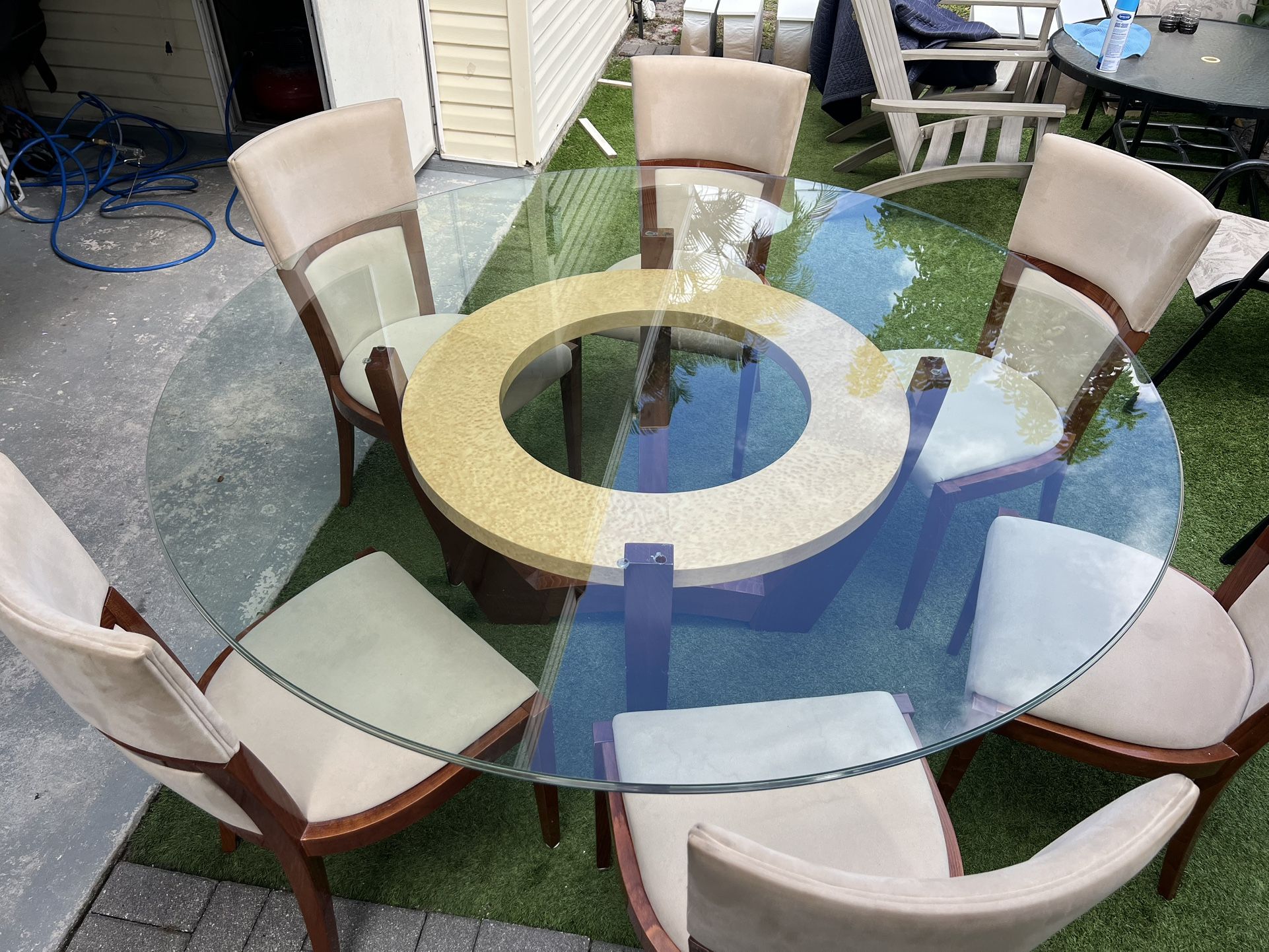 Glass Dining Table & 6 Chairs