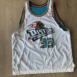 Grant Hill #33 Detroit Pistons NBA Champion Teal/White Reversible Jersey XL
