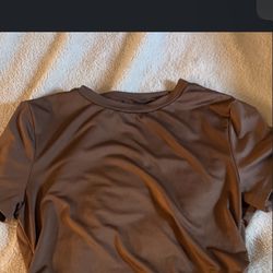 Brown Skin Tight Shirt 