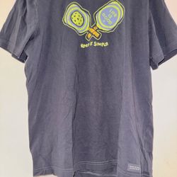 Life is Good Multi Paddle Men's Crusher Tee Keep It Simple Pickleball Graphic T