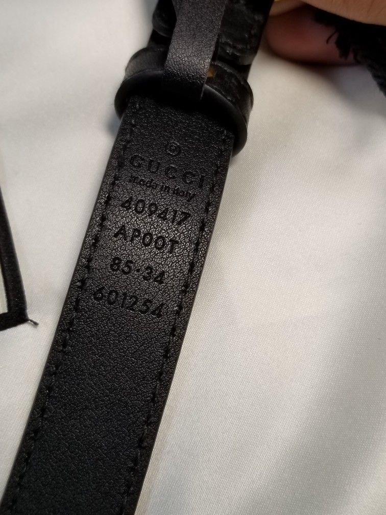 Gucci Black Skinny Belt 0.80" Authentic