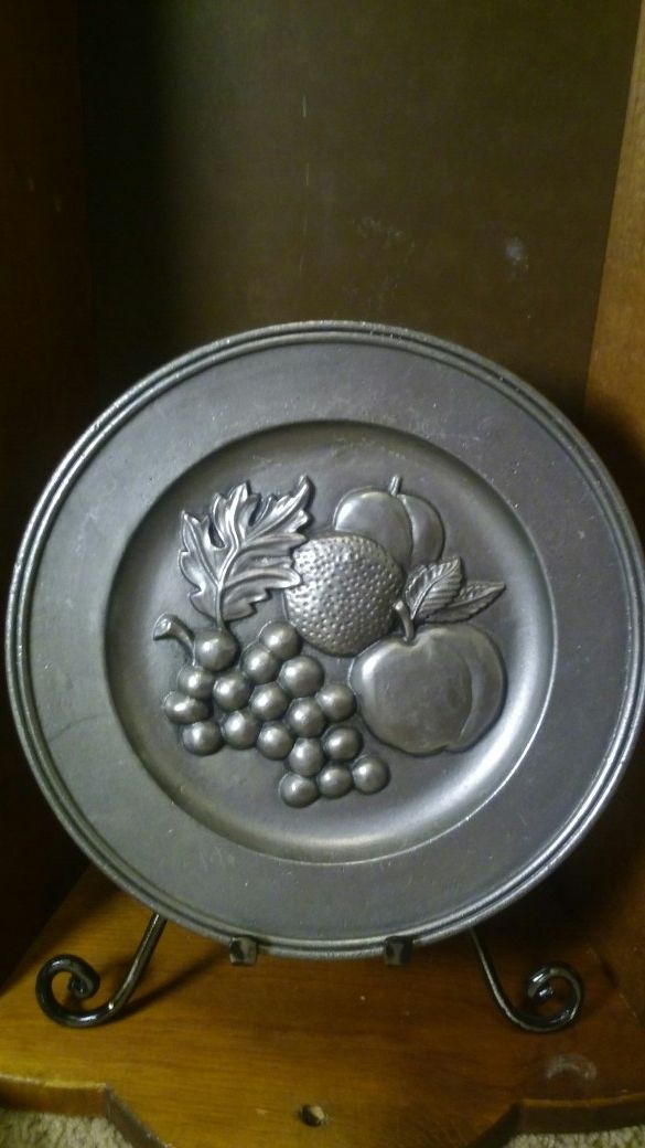 Sexton vintage pewter wall plates