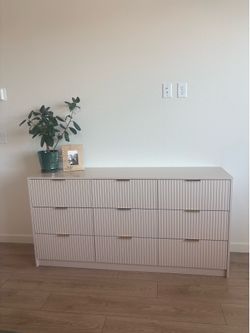 9-drawer beige bedroom dresser
