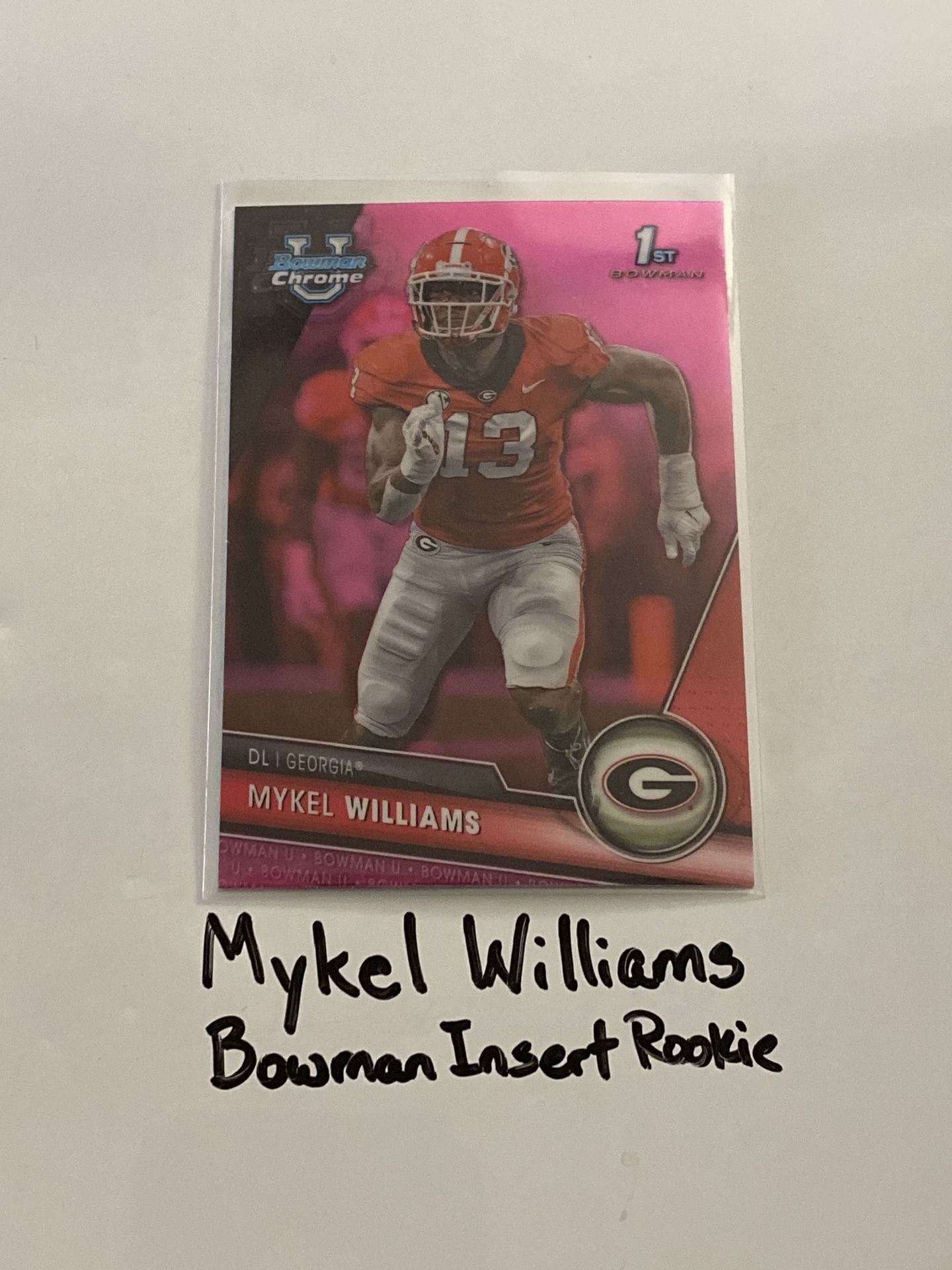 Mykel Williams San Francisco 49ers DE Bowman Short Print Insert Rookie Card. 