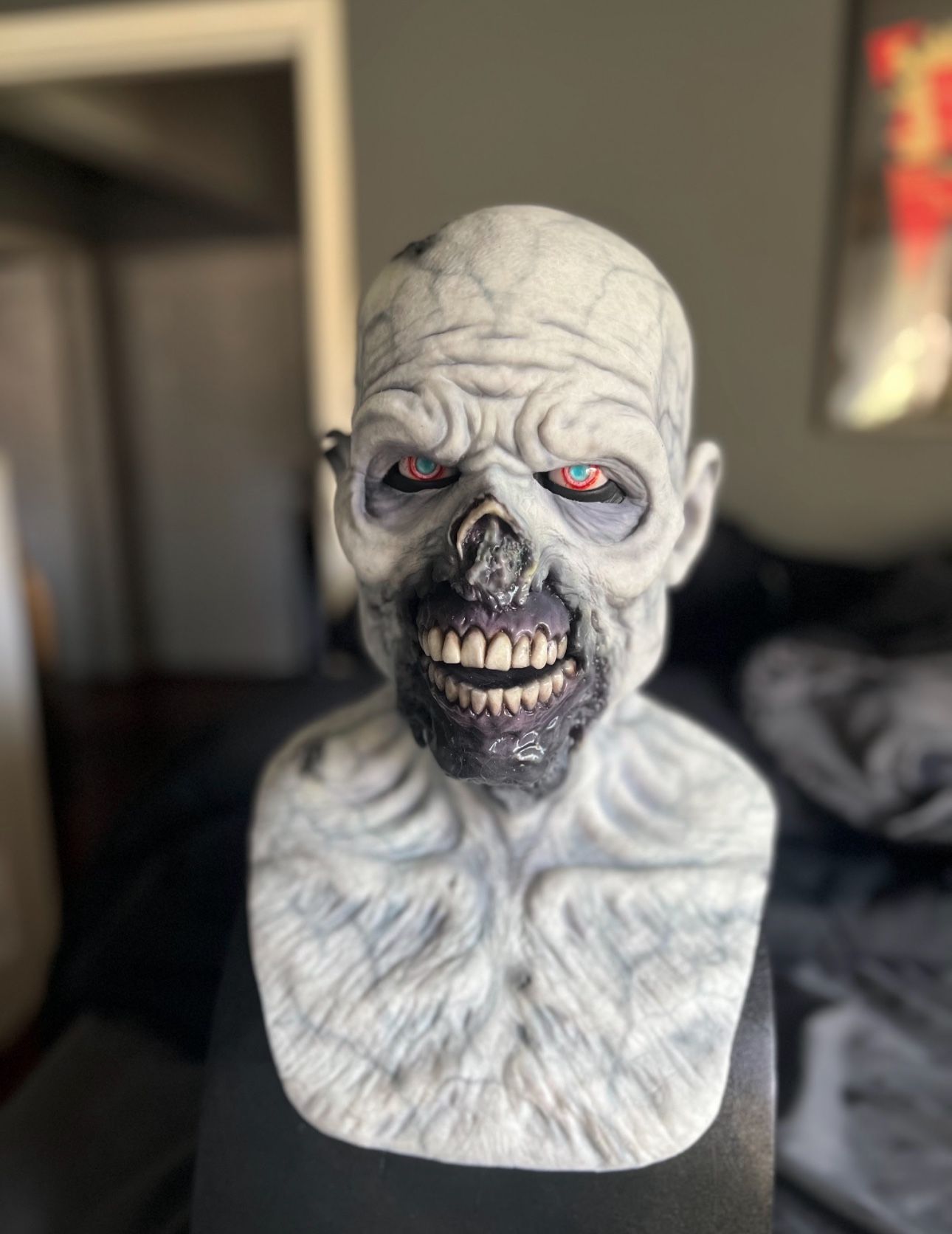Immortal Masks Necrosis Frost Variant W/ Deluxe Headform & Acrylic Eyes