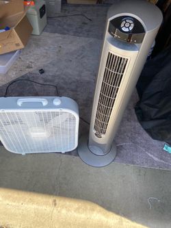 Box fan and floor fan floor fan rotates
